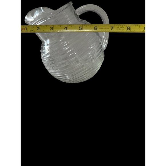 Vintage 1938-43 discontinued Anchor Hocking clear Manhattan 5 cup Ball pitcher - Picture 6 of 6